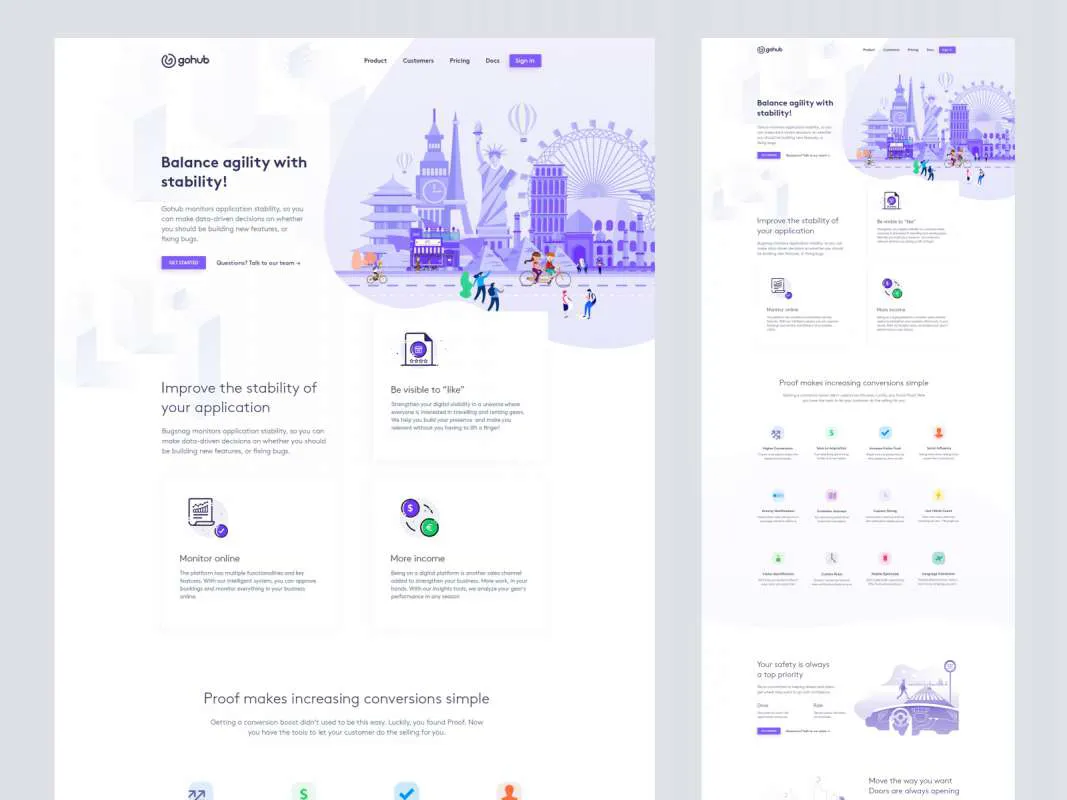 GoHub Landing Page  - Free Figma Template