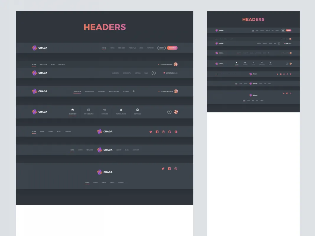 Grada Free Figma UI Kit  - Free Figma Template