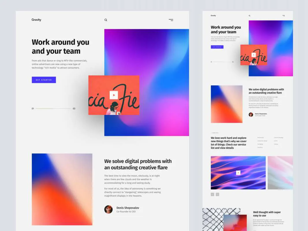 Gravity Agency Portfolio Template  - Free Figma Template
