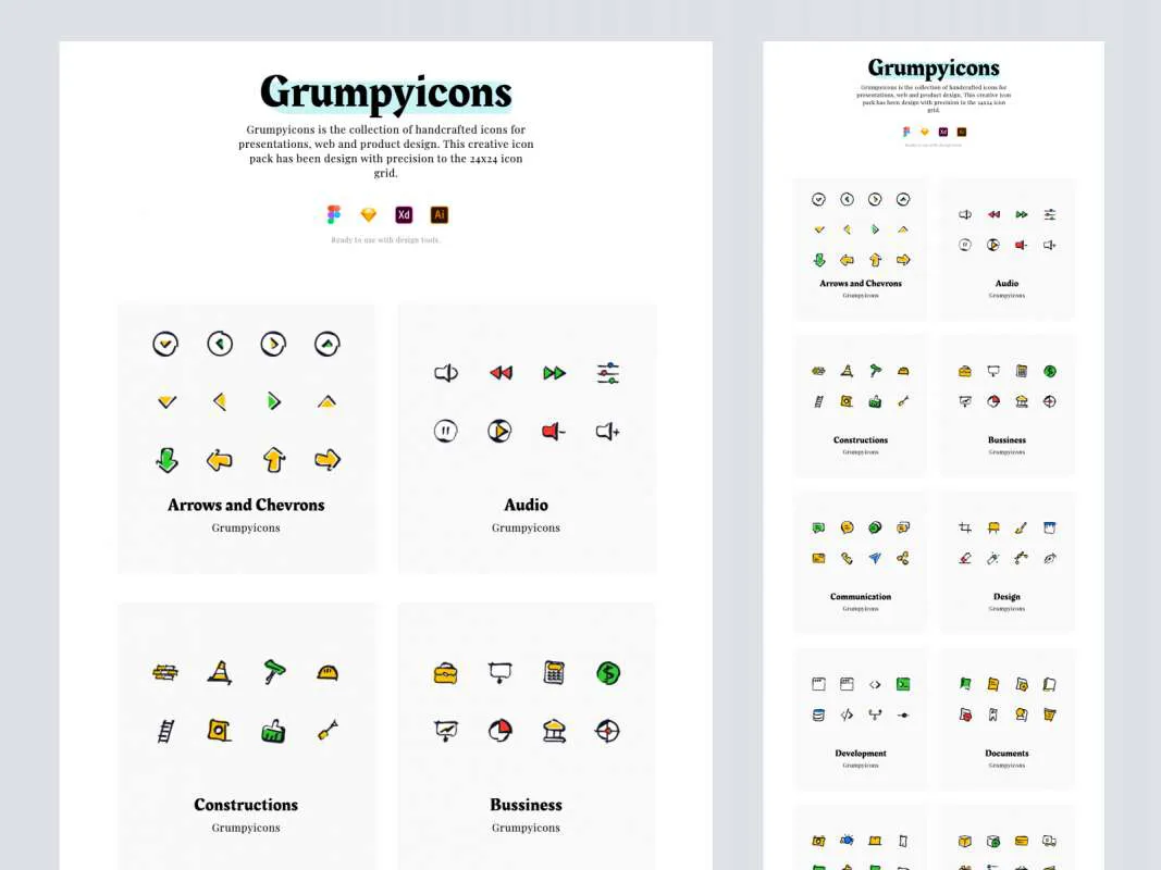 Grumpyicons Free Icons Pack  - Free Figma Template