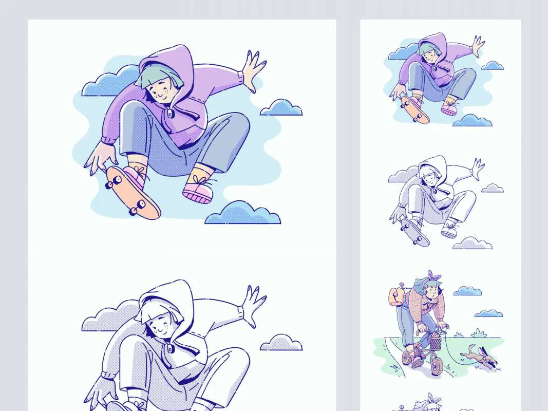 Halftone Free Illustrations  - Free Figma Template