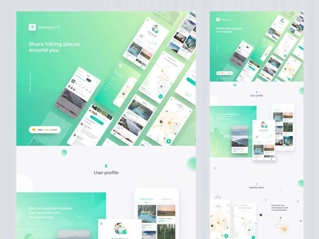 Harmony UI Kit for Sketch  - Free Figma Template