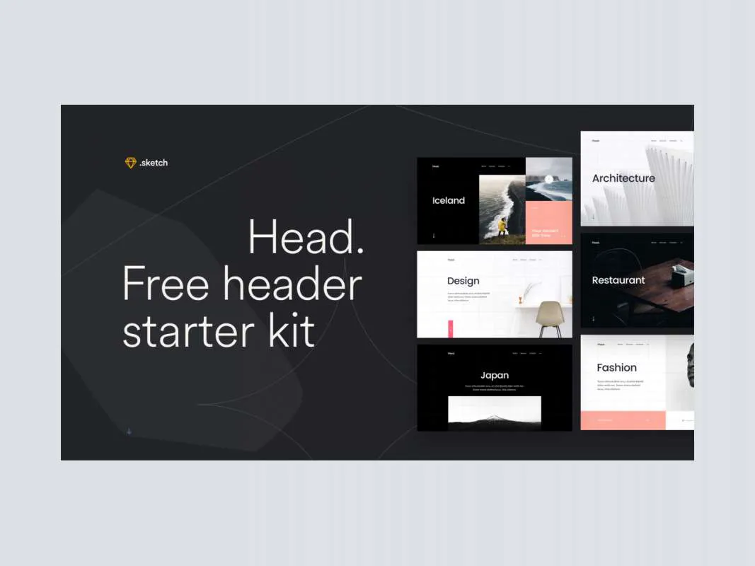 Head: Free Sketch Header Starter Kit  - Free Figma Template