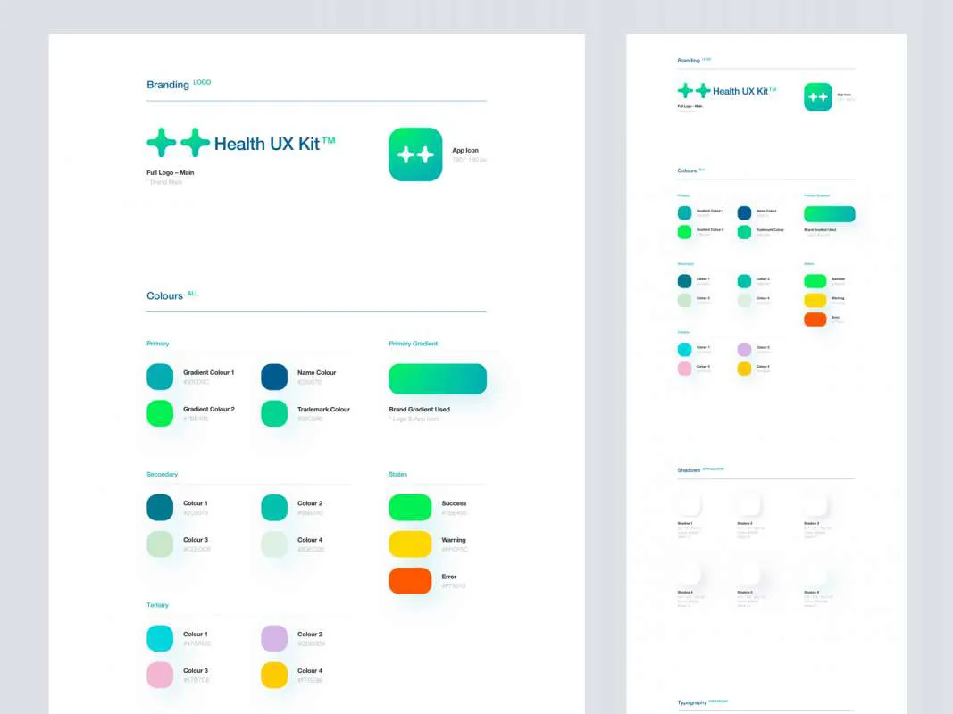 Health Industry Design System UI Kit for Adobe XD  - Free Figma Template