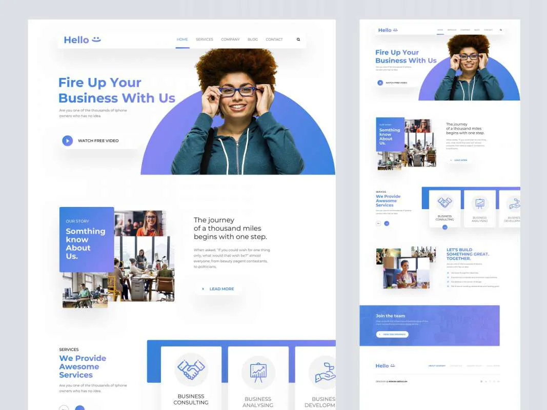 Hello Landing Page  - Free Figma Template