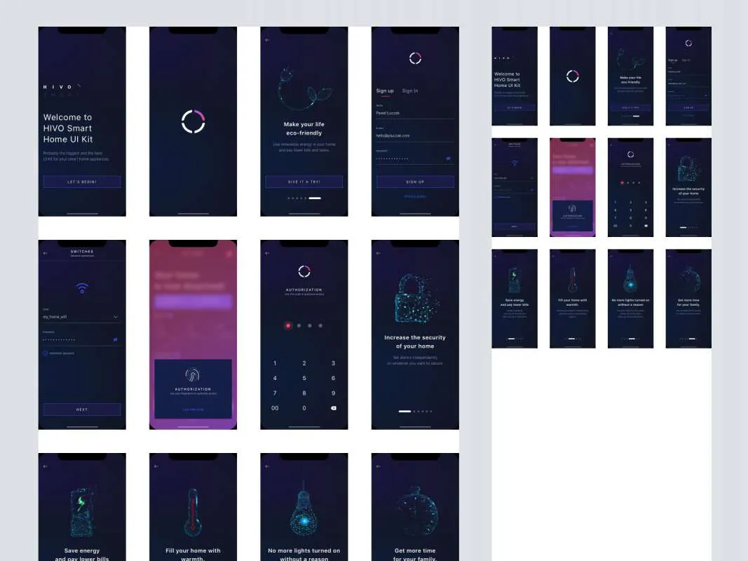 HIVO Smart Home UI Kit  - Free Figma Template