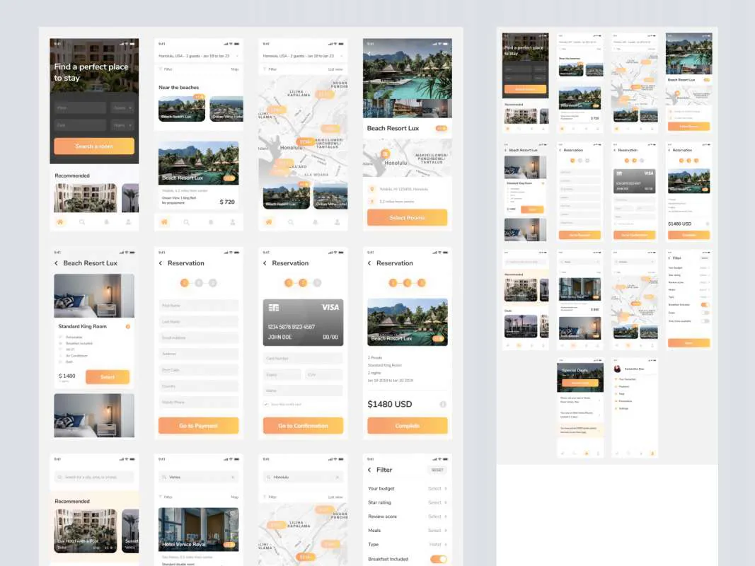 Hotelify - Hotel Booking App for Figma  - Free Figma Template