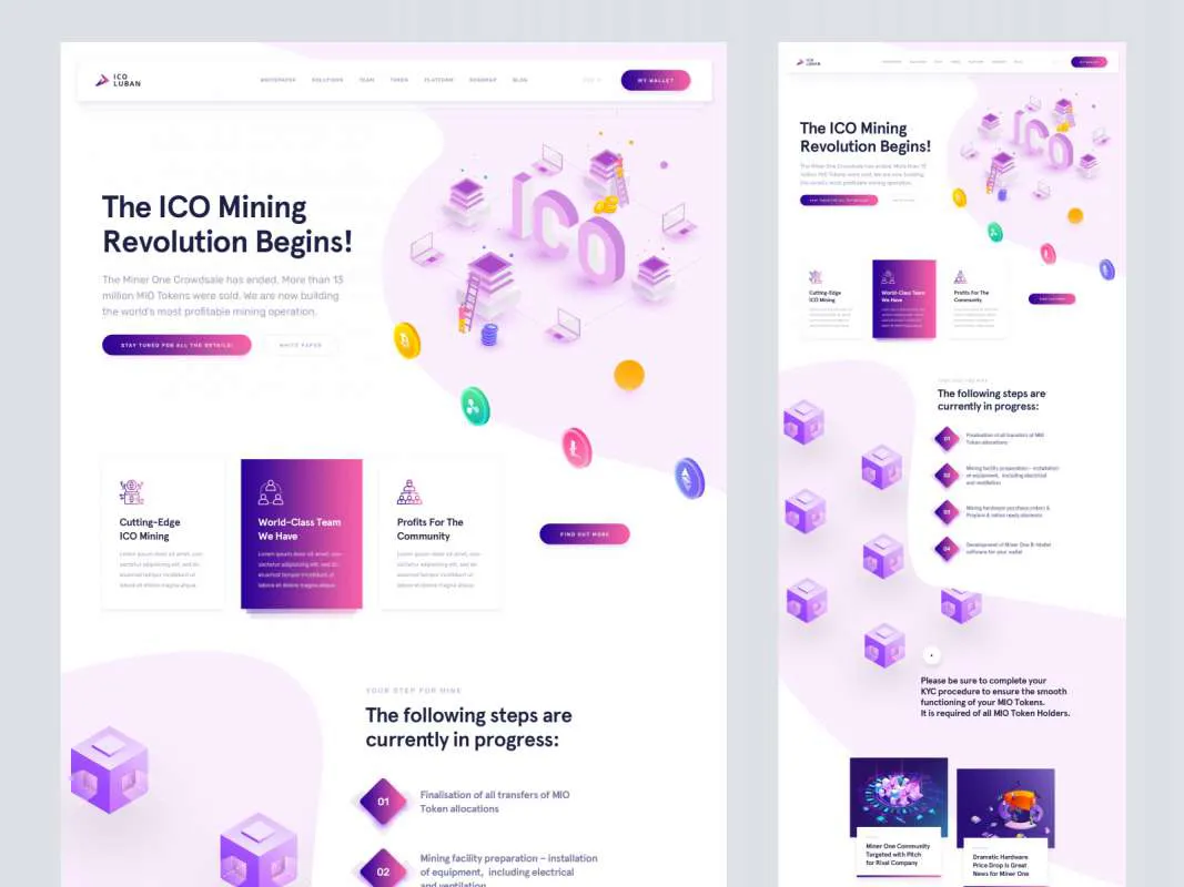 ICO and Mining Website  - Free Figma Template