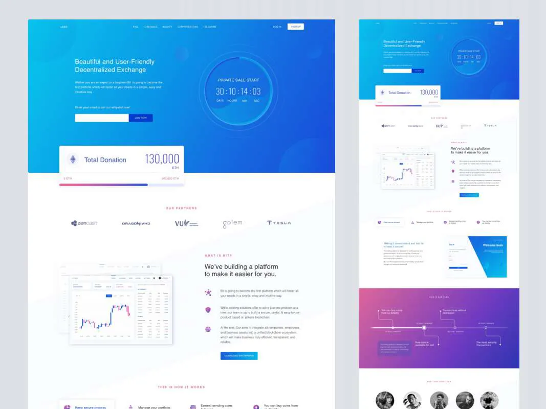 ICO Crypto Currency Website  - Free Figma Template