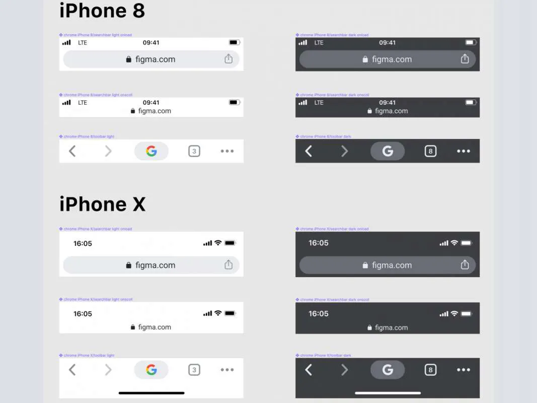 iOS Browser UI Kit for Figma  - Free Figma Template