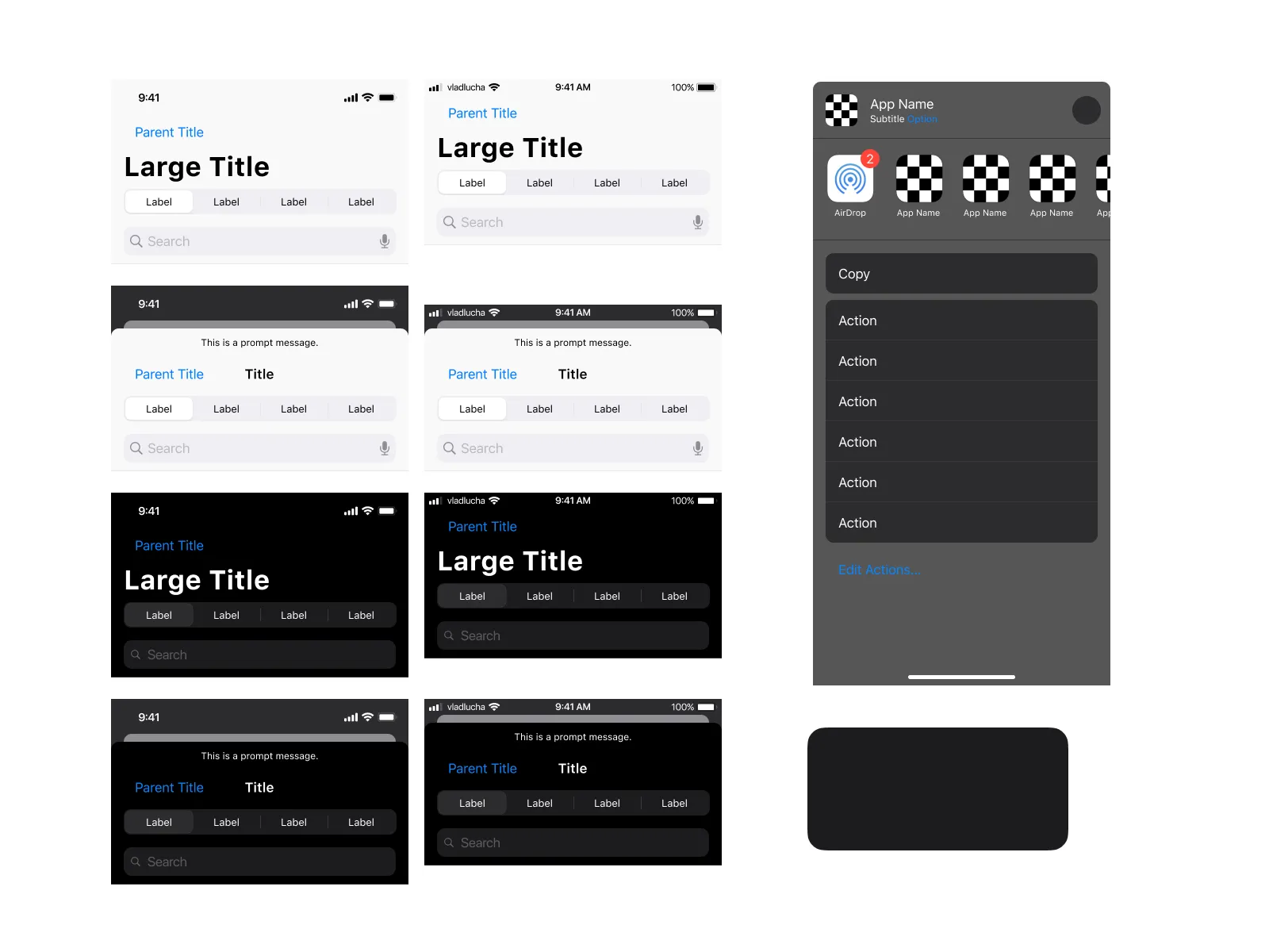 iOS Native Styles UI Kit for Figma and Adobe XD No 3