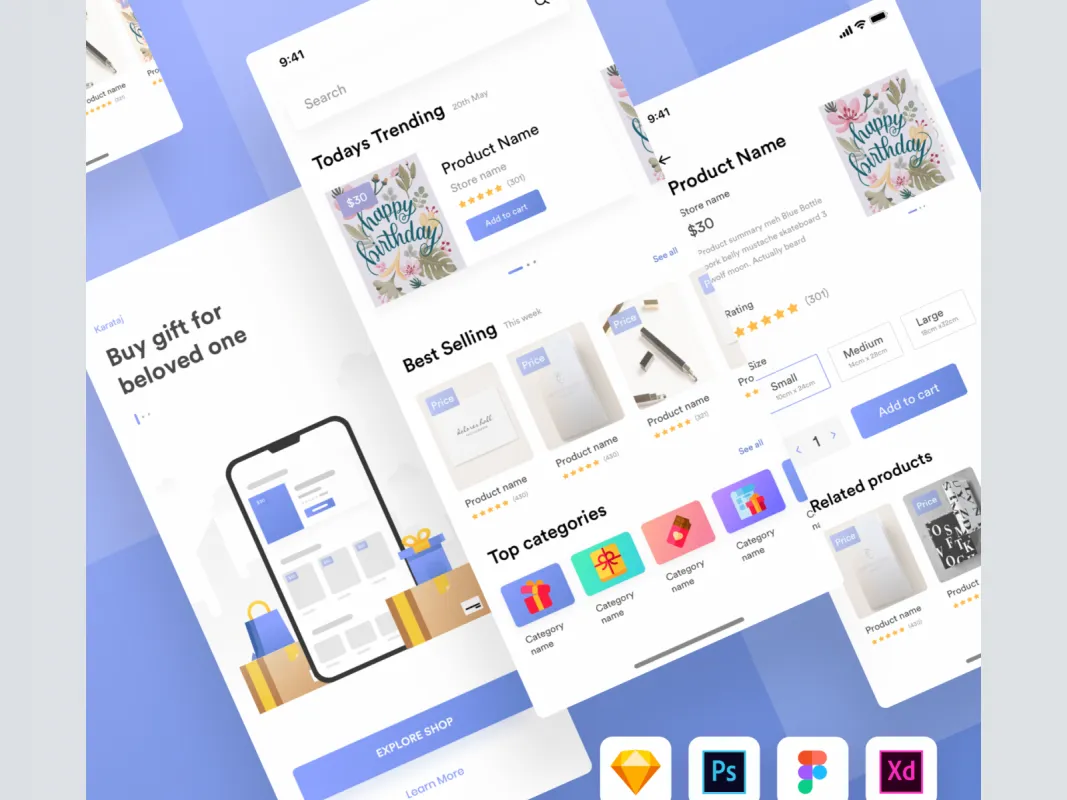 Kamartaj Gift Shop UI Kit  - Free Figma Template