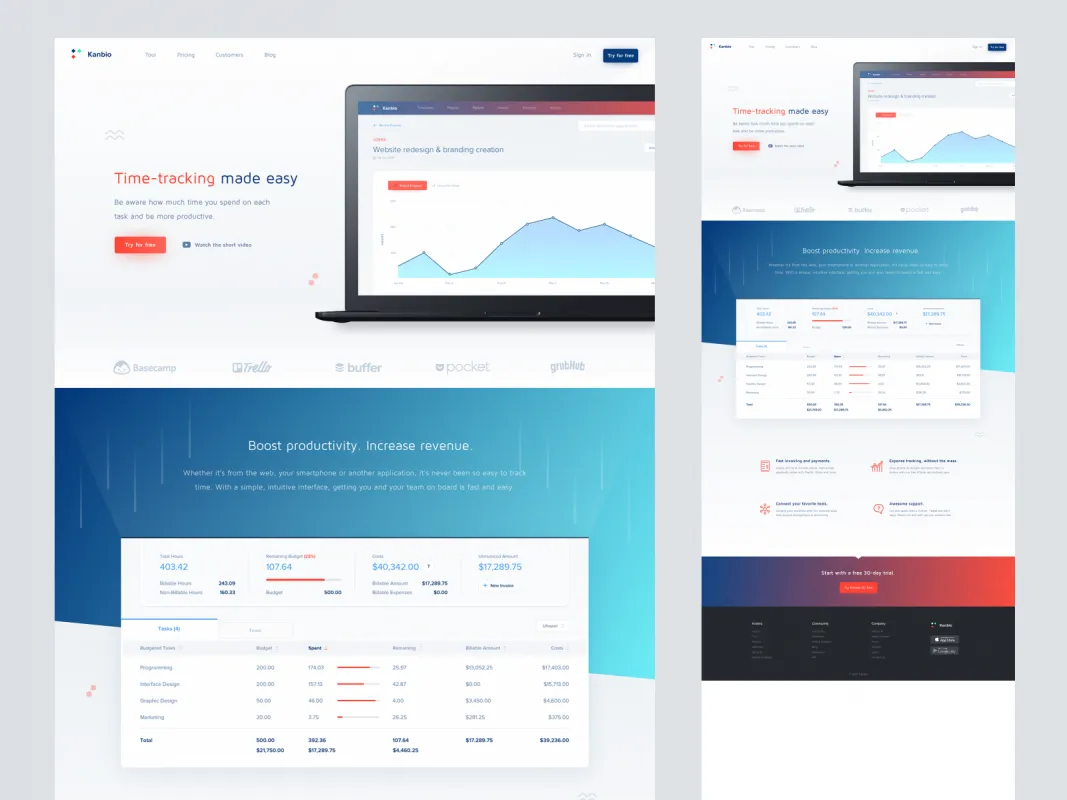 Kanbio Landing Page  - Free Figma Template