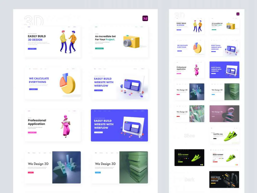 Landing Page Templates for Adobe XD  - Free Figma Template