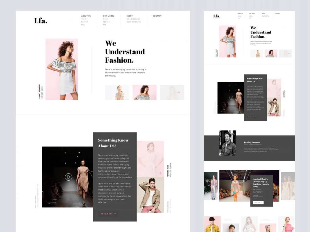 LFA - Fashion Agency Website  - Free Figma Template