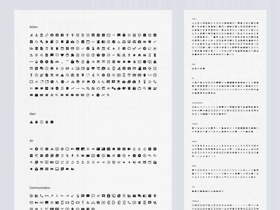 Material Icons Library  - Free Figma Template