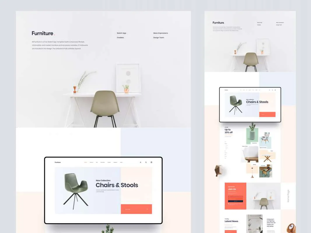 MI Furniture Free Sketch Template  - Free Figma Template