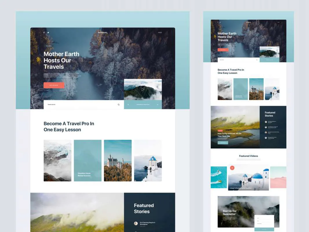 MI Travel - Free Sketch Template  - Free Figma Template