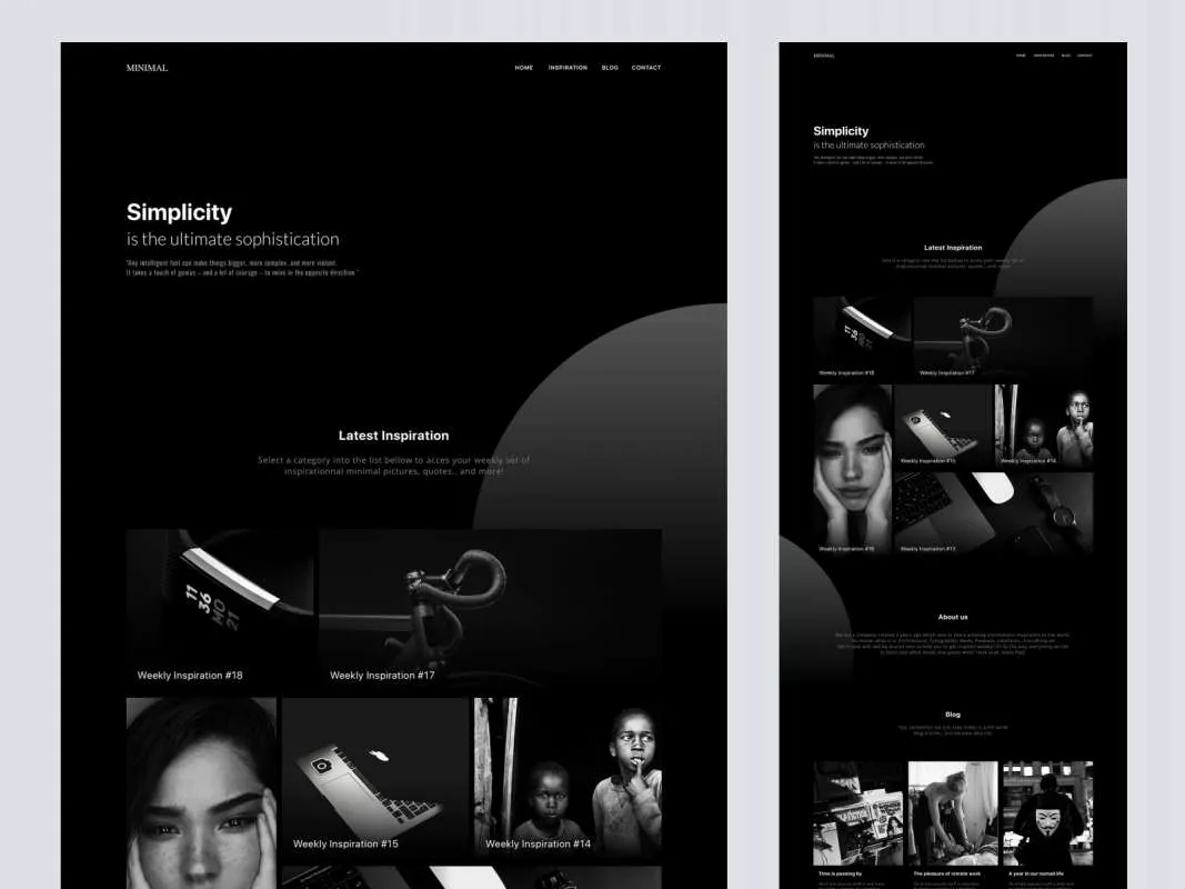 Minimal Black / White Website  - Free Figma Template