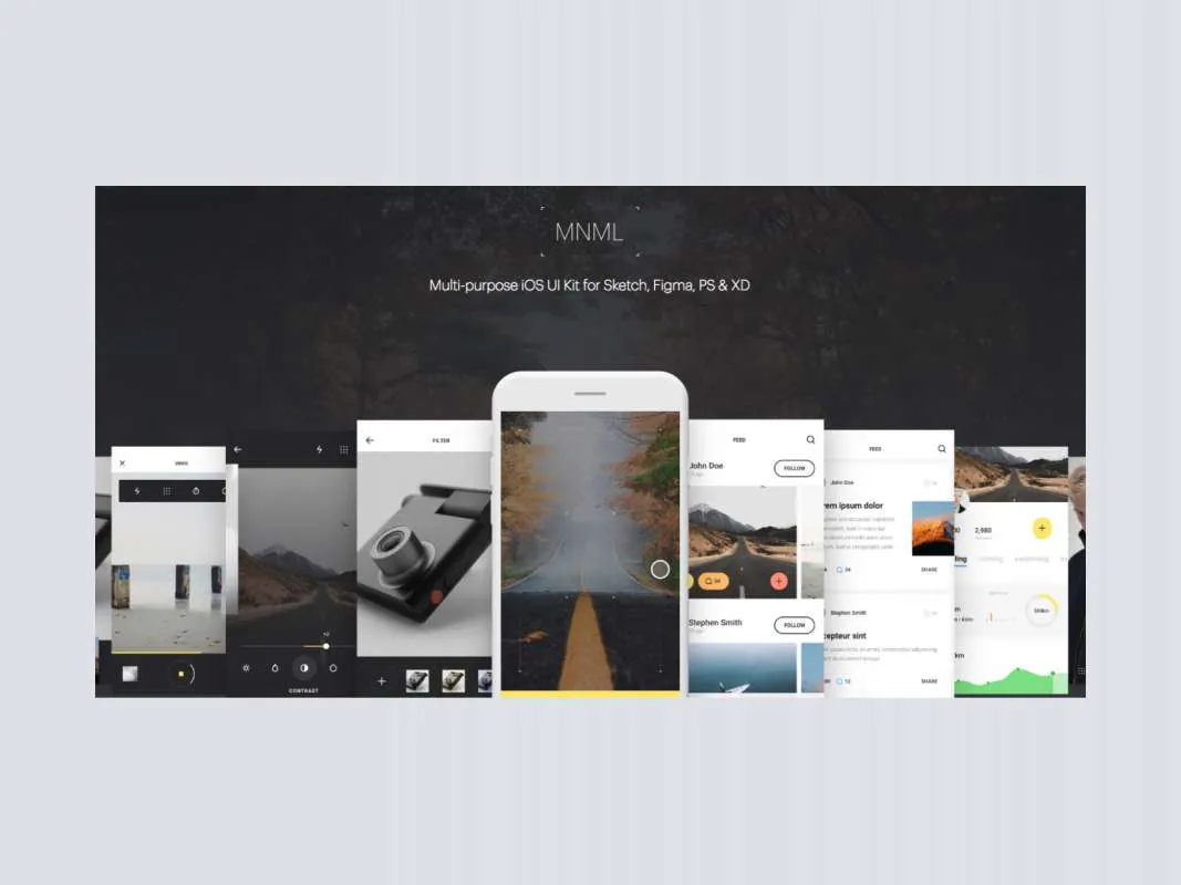MNML iOS UI Kit  - Free Figma Template