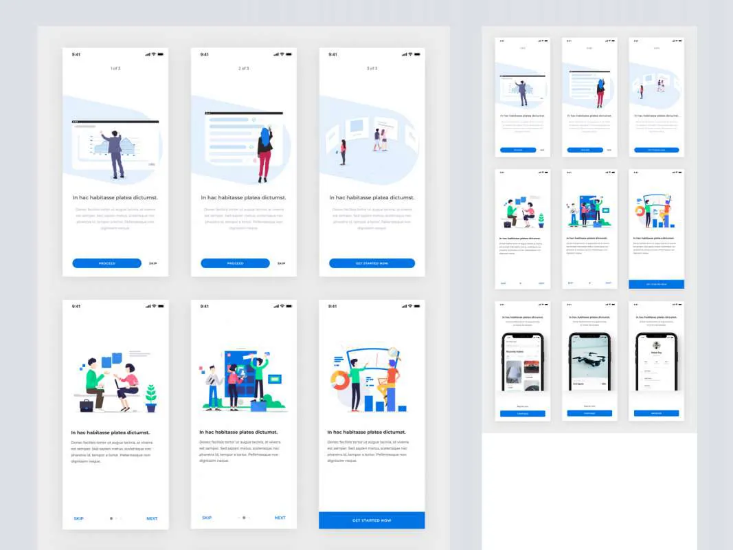 Mobile App Onboarding Screens for Figma and Adobe XD