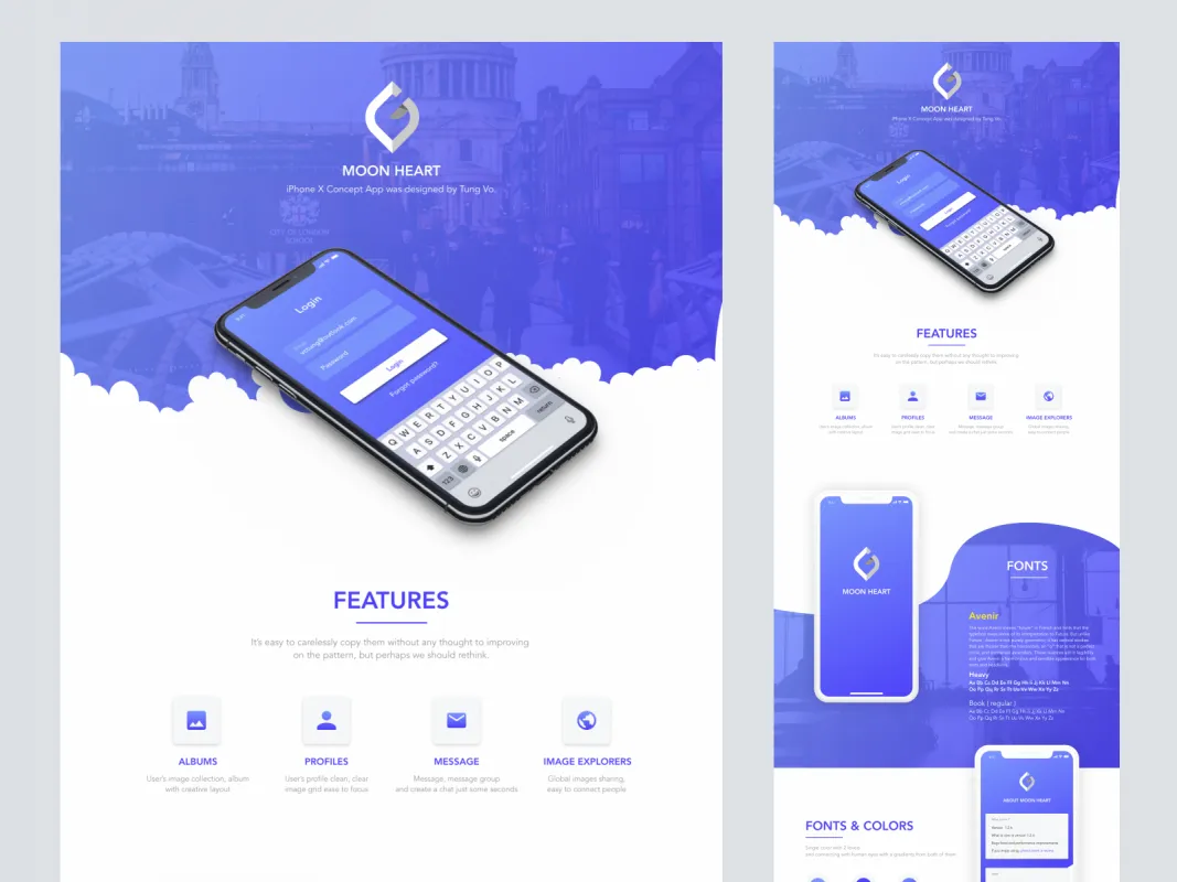 Moon Heart Free Adobe Xd UI Kit  - Free Figma Template