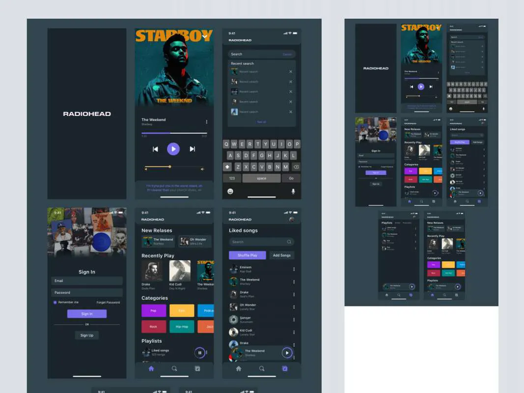 Music App for Sketch  - Free Figma Template