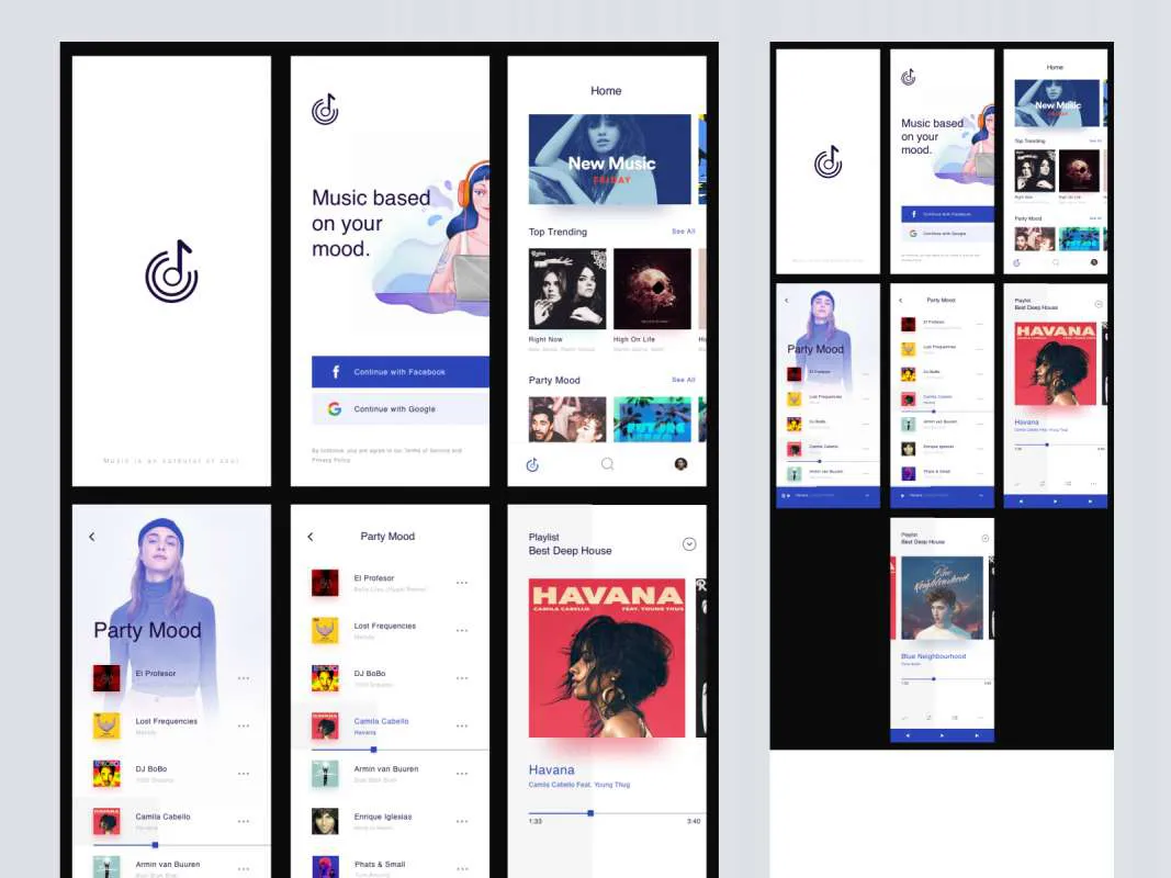 Music App UI Kit  - Free Figma Template