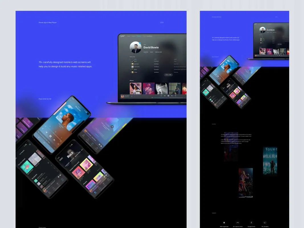 MusicBox Free UI Kit for Adobe XD  - Free Figma Template