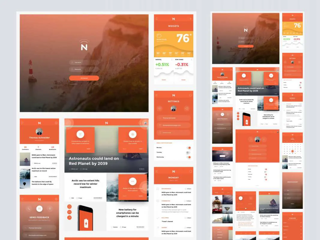 Now - A beautiful cross-platform UI kit  - Free Figma Template