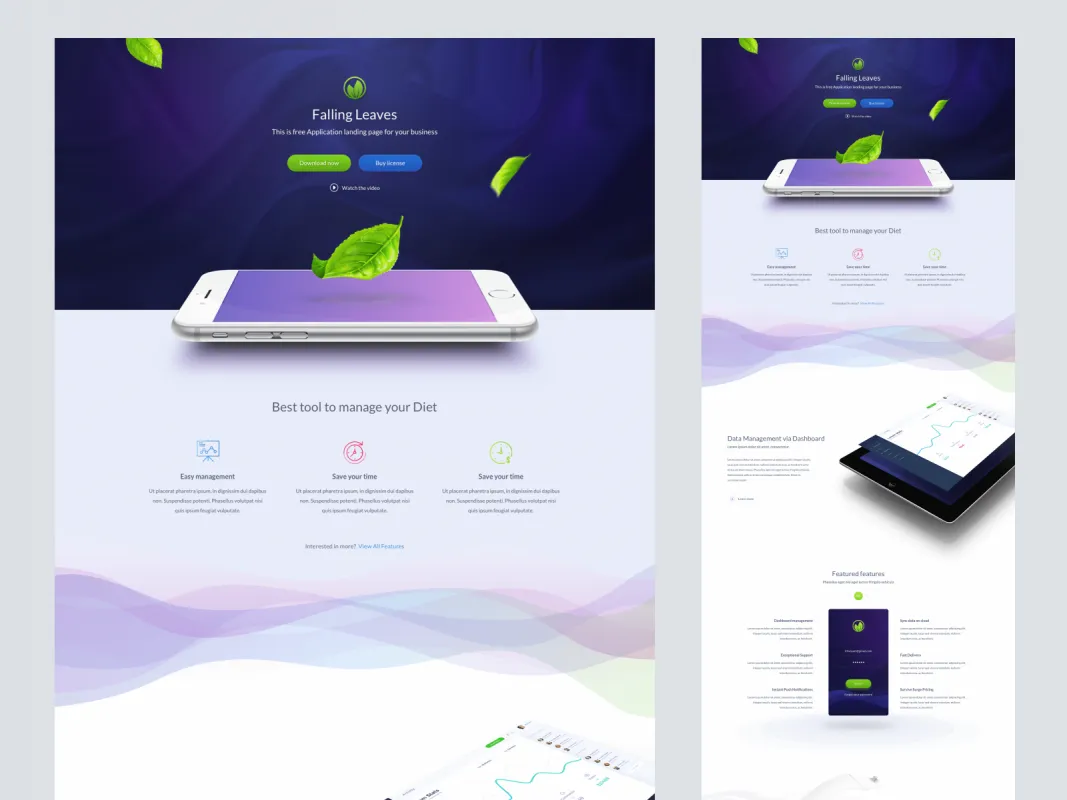 One Page App Landing Page  - Free Figma Template