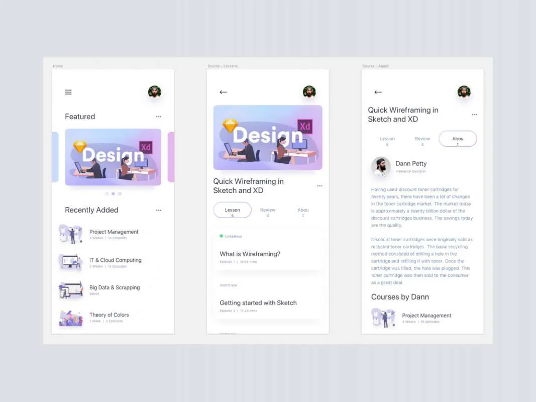 Online Courses UI Kit  - Free Figma Template