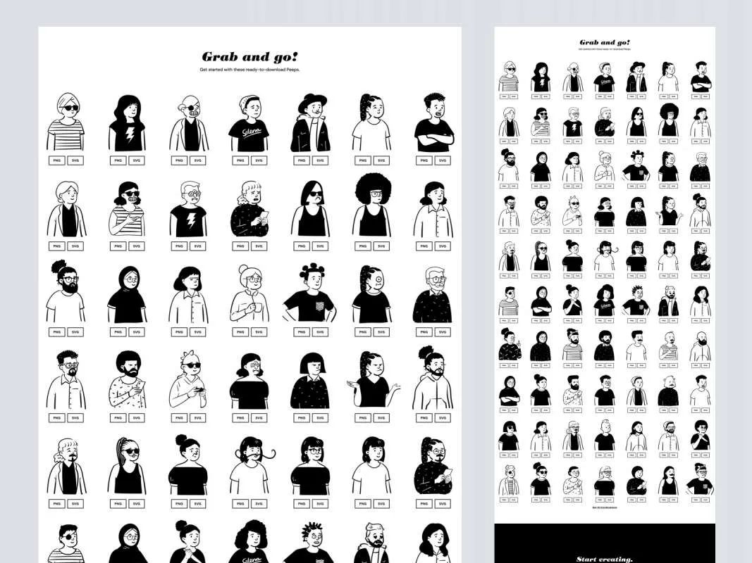 Open Peeps - Illustration Library  - Free Figma Template