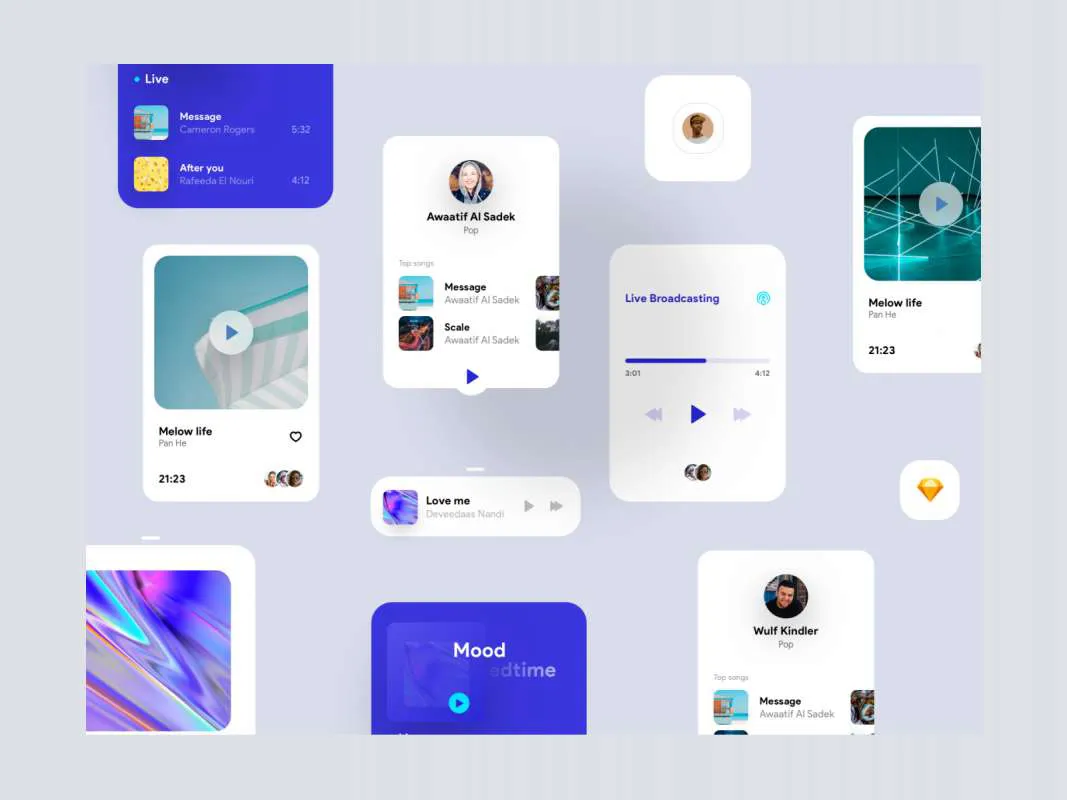 Orizon Music Player UI Kit  - Free Figma Template