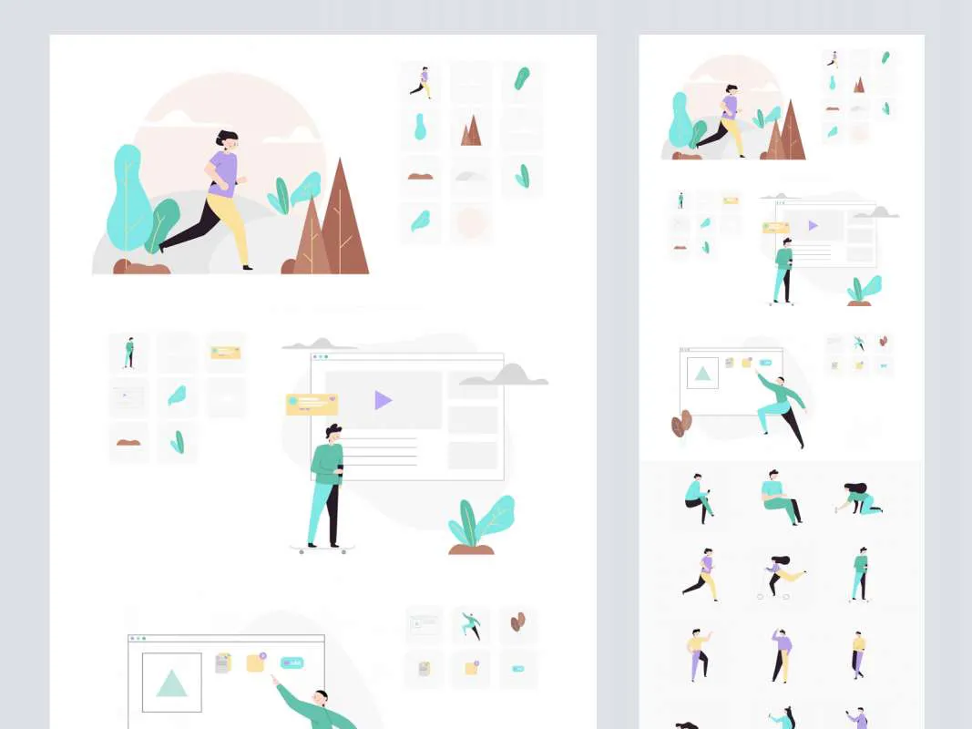 Peach - 100+ Free Illustration System  - Free Figma Template