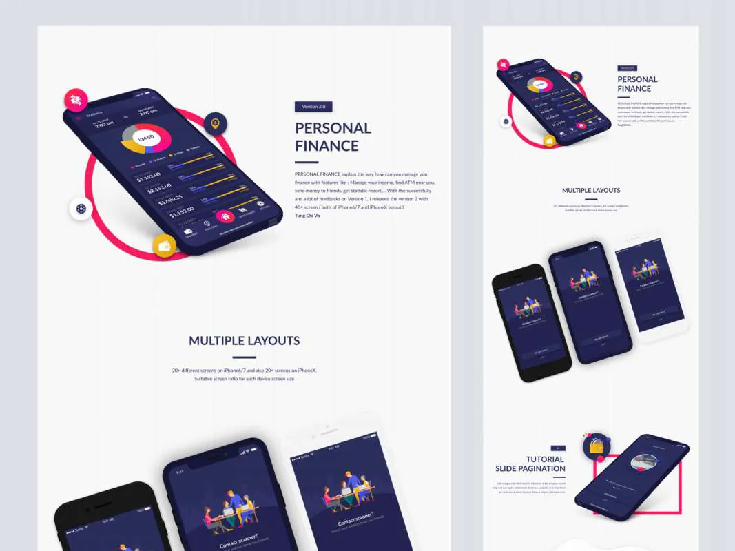 Personal Finance App For Adobe XD  - Free Figma Template