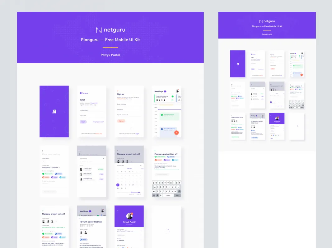 Planguru Free Mobile UI Kit  - Free Figma Template