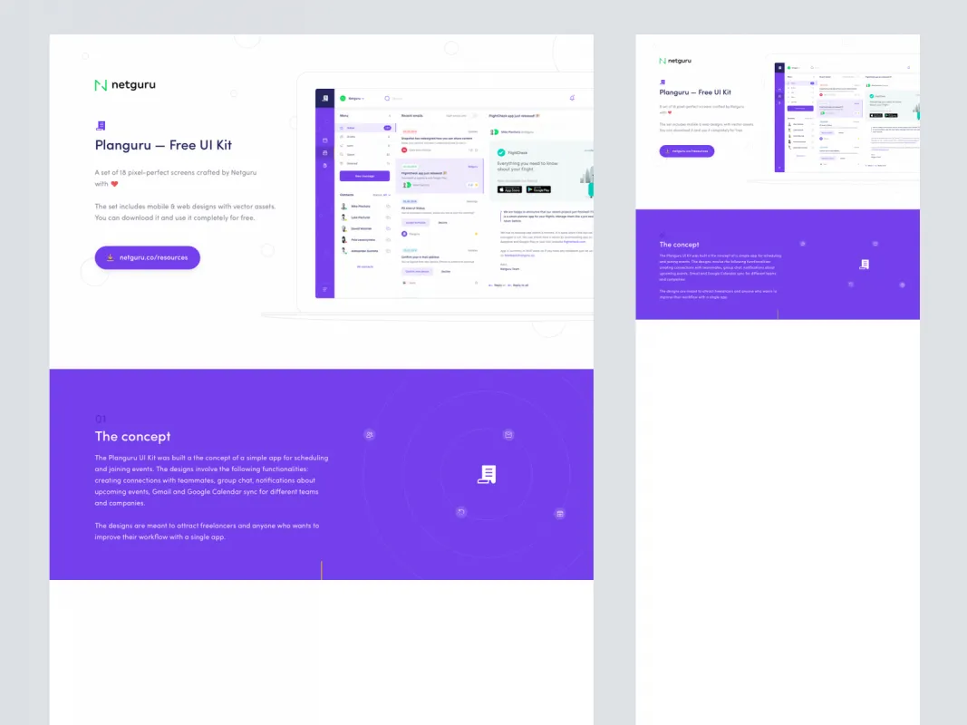 Planguru Free UI Kit  - Free Figma Template