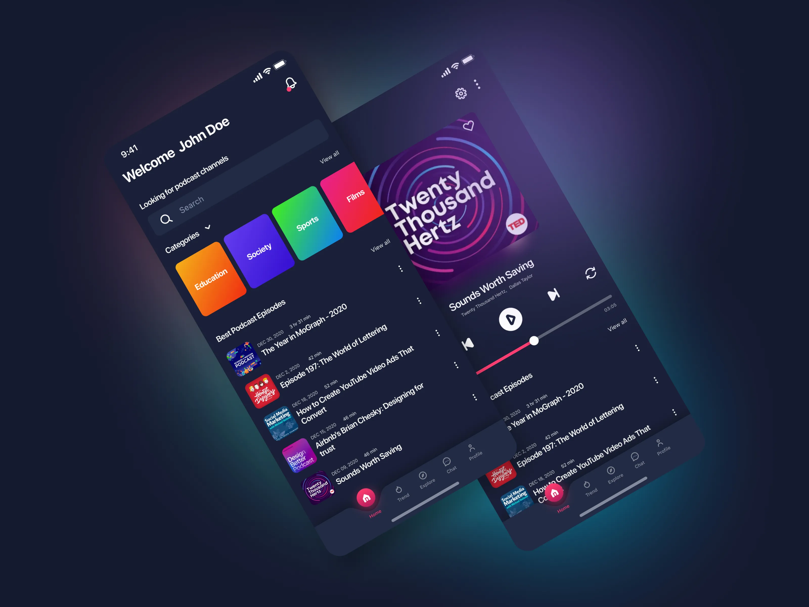 Podcast Mobile App for Figma and Adobe XD No 3