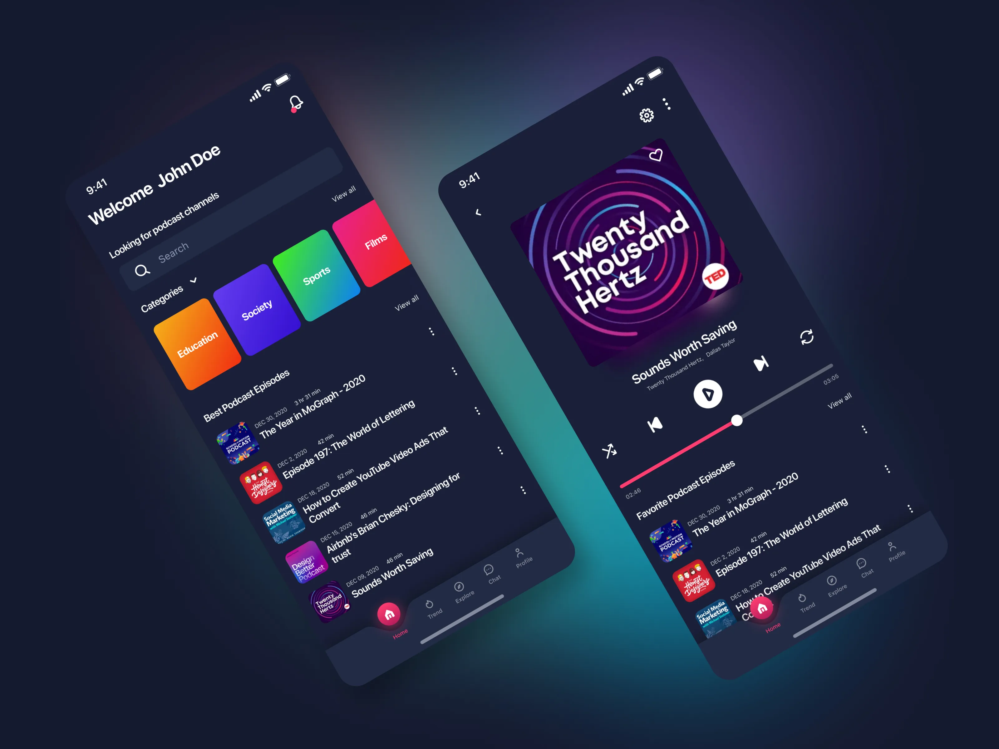 Podcast Mobile App  - Free Figma Template
