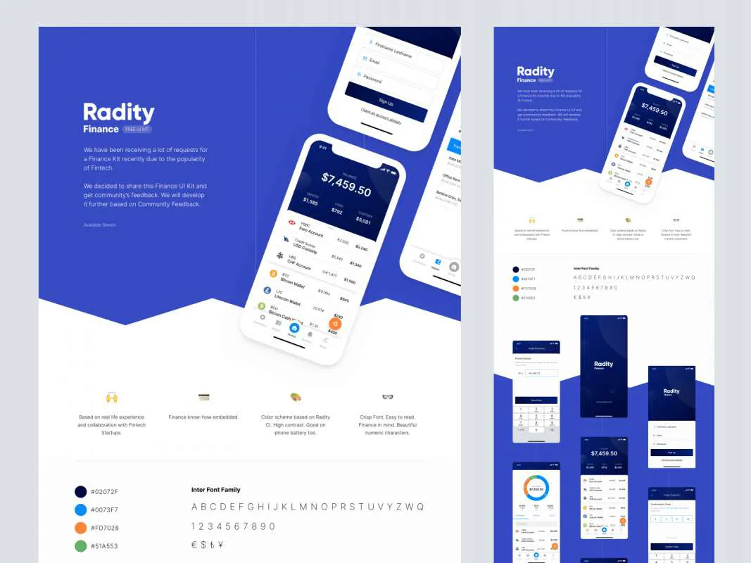 Radity - Finance UI Kit  - Free Figma Template