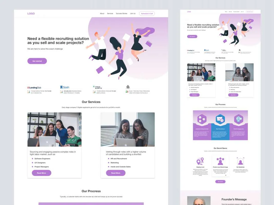 Recruitment Agency Free Landing Page  - Free Figma Template