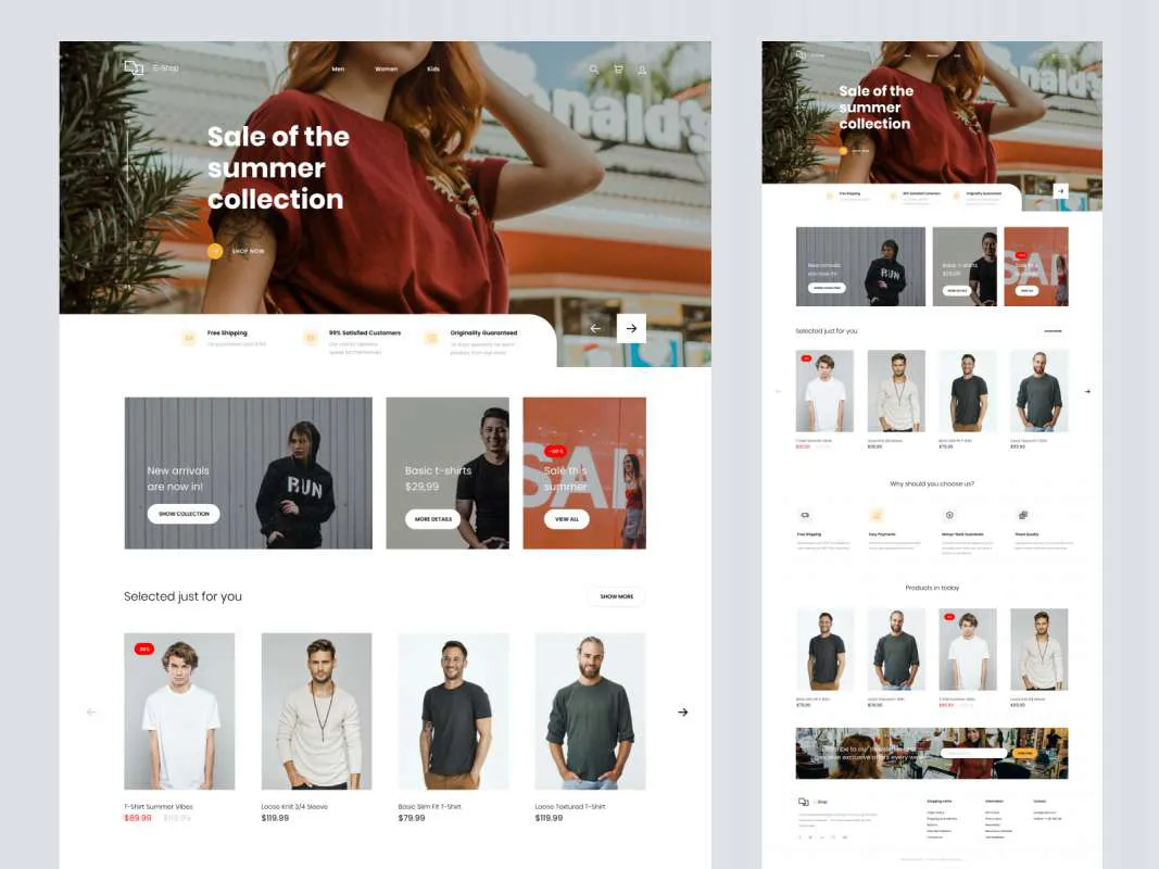 Responsive eCommerce UI Kit for Adobe XD  - Free Figma Template