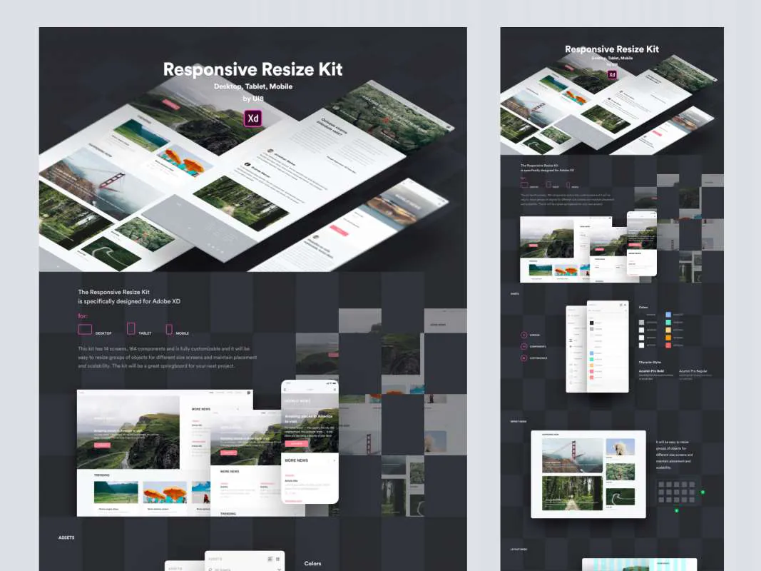 Responsive Resize UI Kit for Adobe XD  - Free Figma Template