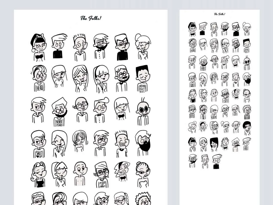 Retroooo Folks Illustrations  - Free Figma Template