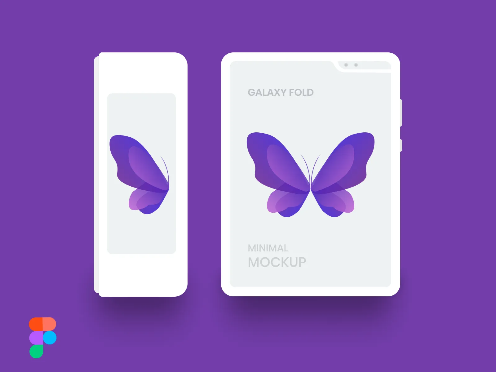Samsung Galaxy Fold White Mockup for Figma and Adobe XD
