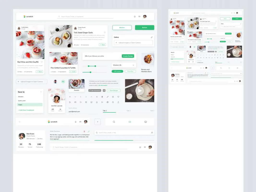 Scratch Recipe UI Kit  - Free Figma Template
