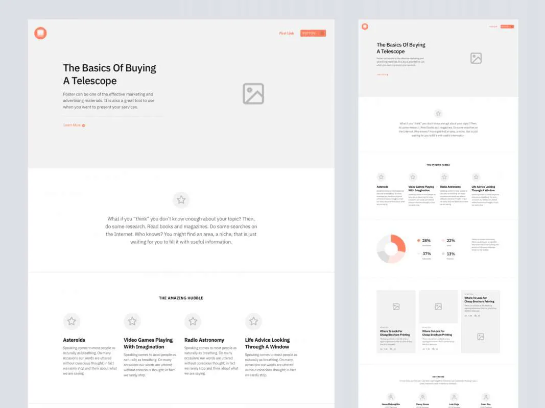 Sections - Landing Pages Wireframe Kit  - Free Figma Template