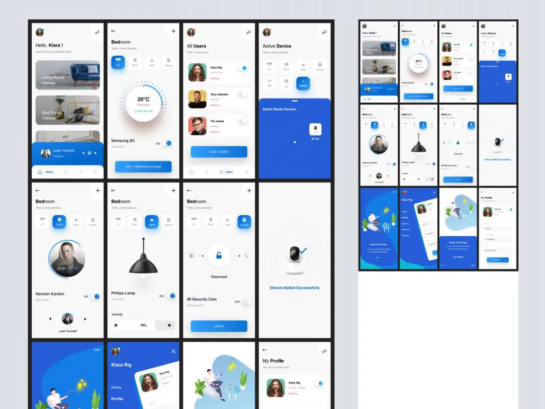 Smart Home UI Kit for Adobe XD  - Free Figma Template