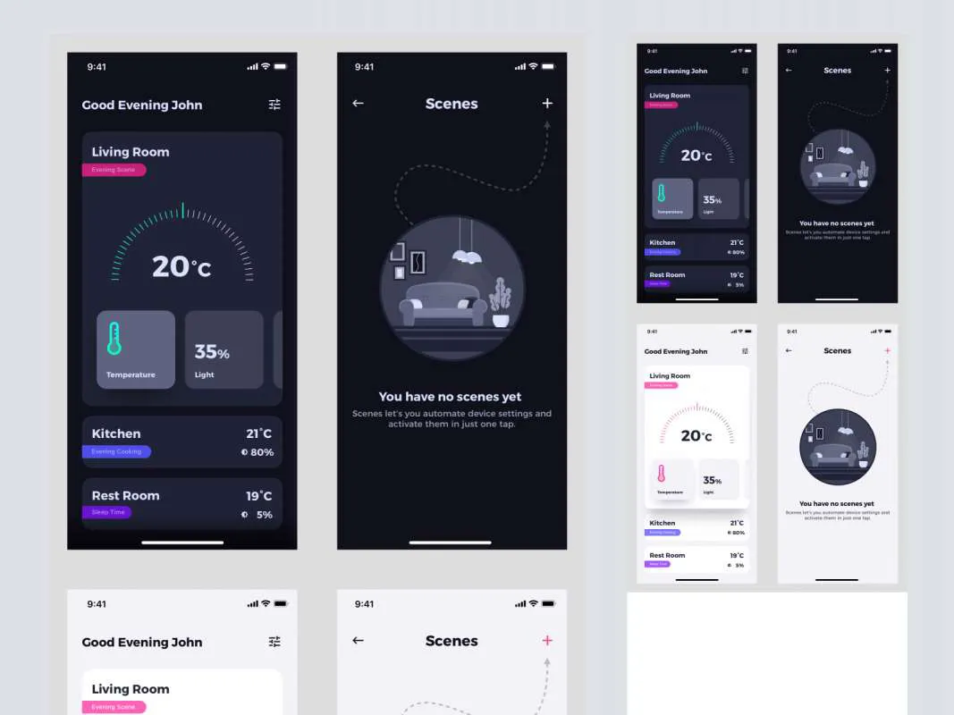 Smart Home UI Kit for Sketch  - Free Figma Template